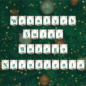 Napis "Wesołych Świąt" i "Wesołych Świąt Bożego Narodzenia"
