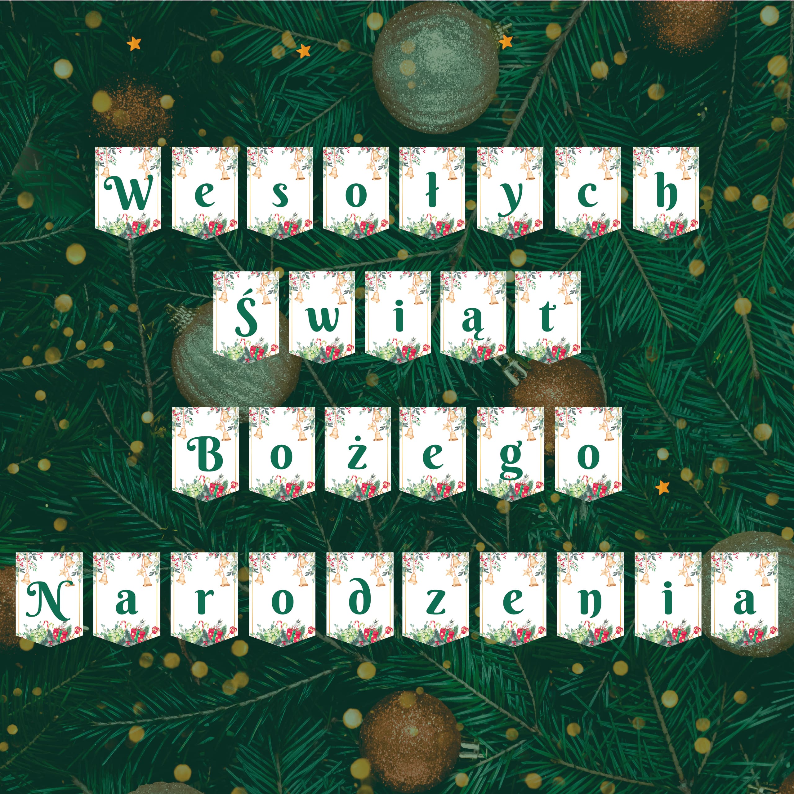 Napis "Wesołych Świąt" i "Wesołych Świąt Bożego Narodzenia"